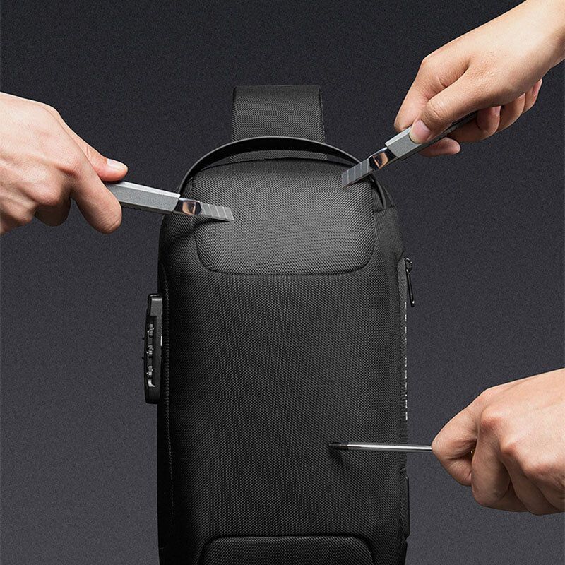 Hombres Oxford Carga Usb Multicapas Impermeable Al Aire Libre Bolso Bandolera Bolso Bandolera Bolso Bandolera