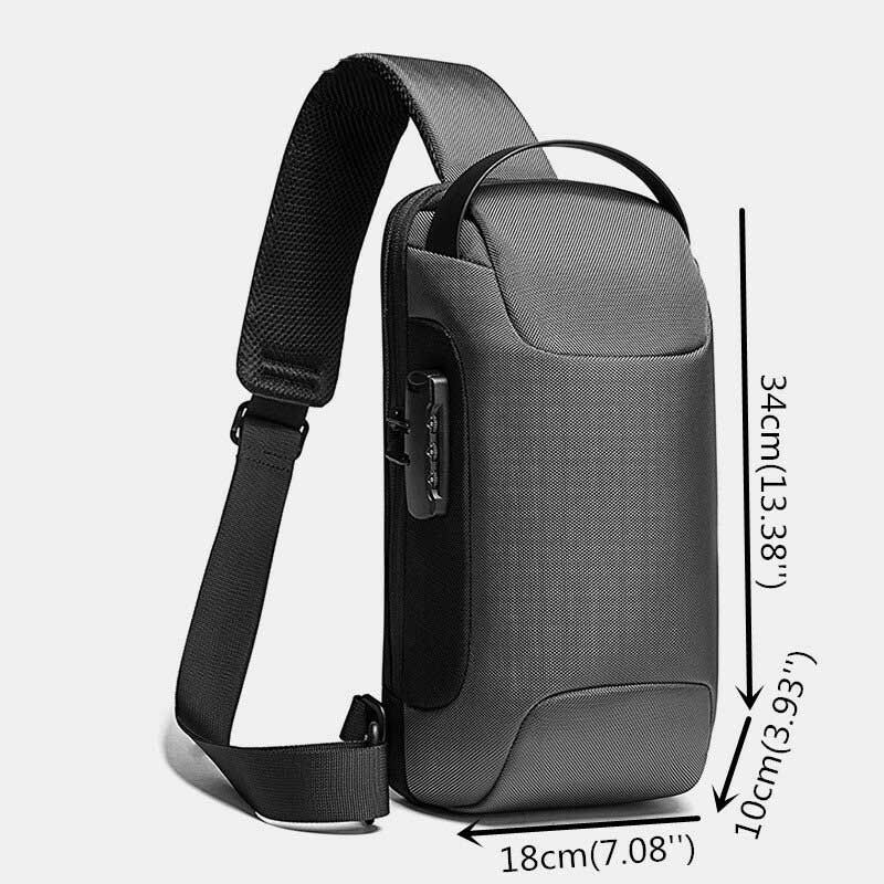 Hombres Oxford Carga Usb Multicapas Impermeable Al Aire Libre Bolso Bandolera Bolso Bandolera Bolso Bandolera