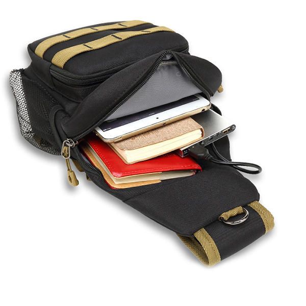 Hombres Oxford Casual Bandolera Bandolera Bolsa De Viaje Carga Usb Bolsa Impermeable