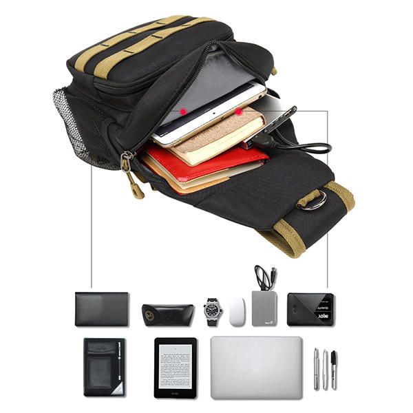 Hombres Oxford Casual Bandolera Bandolera Bolsa De Viaje Carga Usb Bolsa Impermeable