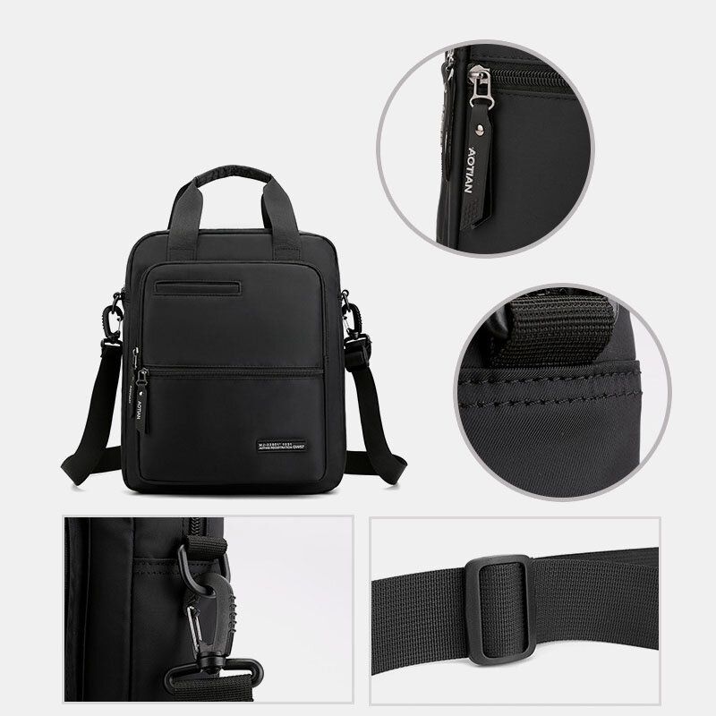 Hombres Oxford Cloth Gran Capacidad Impermeable Multi-carry Multi-propósito 13 Pulgadas Laptop Bag Maletín Bolso Bandolera