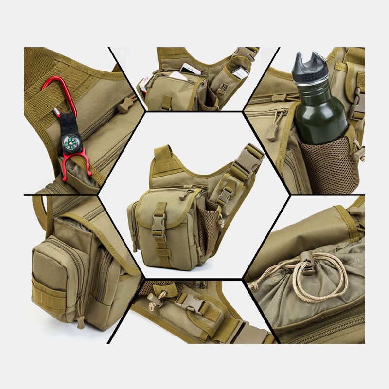 Hombres Oxford Deportes Para Montar Al Aire Libre Camo Impermeable Gran Capacidad Bolso Bandolera Riñonera Bolsa De Sillín