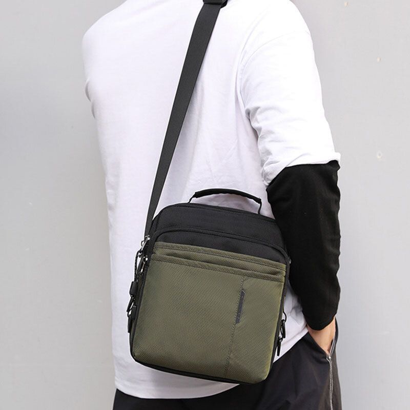 Hombres Oxford Multi-layers Antirrobo Impermeable Casual Crossbody Bag Chest Bag Sling Bag