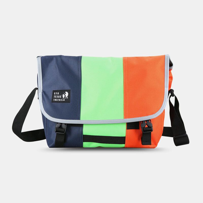 Hombres Oxford Three-color Patchwork Reflectante Hip-hop Sports Crossbody Bag Hippie Bag Bolsa De Hombro