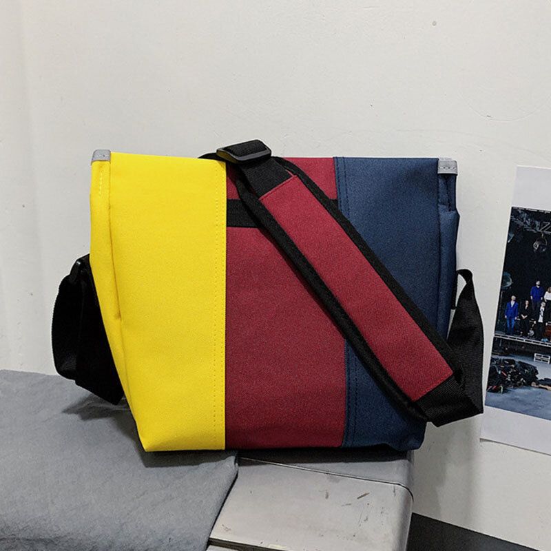 Hombres Oxford Three-color Patchwork Reflectante Hip-hop Sports Crossbody Bag Hippie Bag Bolsa De Hombro