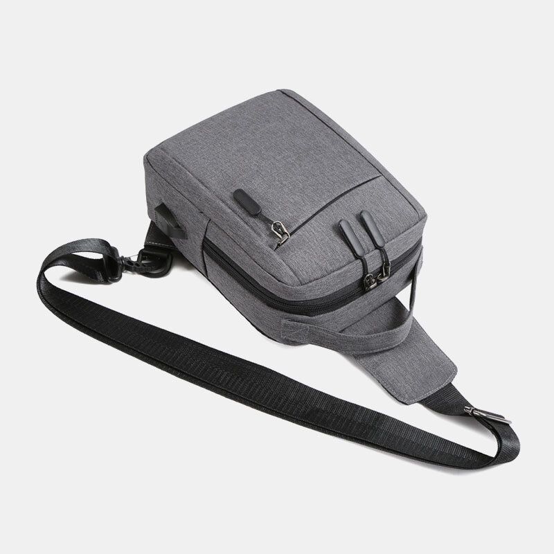 Hombres Poliéster Carga Usb Gran Capacidad Multicapas Bolso Bandolera De Negocios Bolso Bandolera Bolso Bandolera