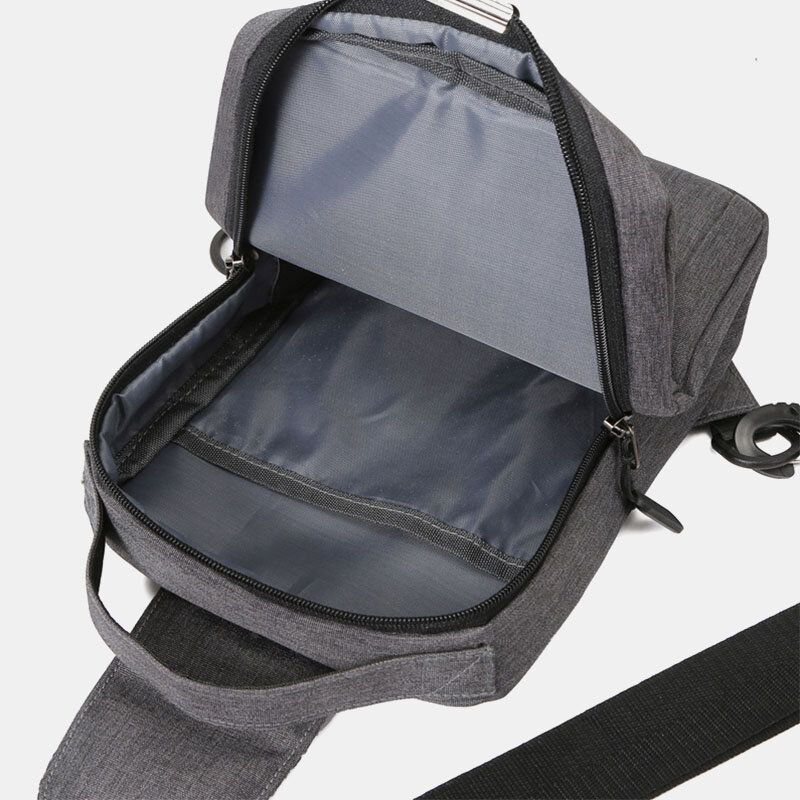 Hombres Poliéster Carga Usb Gran Capacidad Multicapas Bolso Bandolera De Negocios Bolso Bandolera Bolso Bandolera