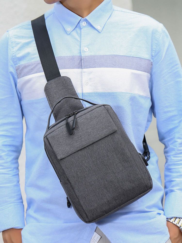 Hombres Poliéster Carga Usb Gran Capacidad Multicapas Bolso Bandolera De Negocios Bolso Bandolera Bolso Bandolera