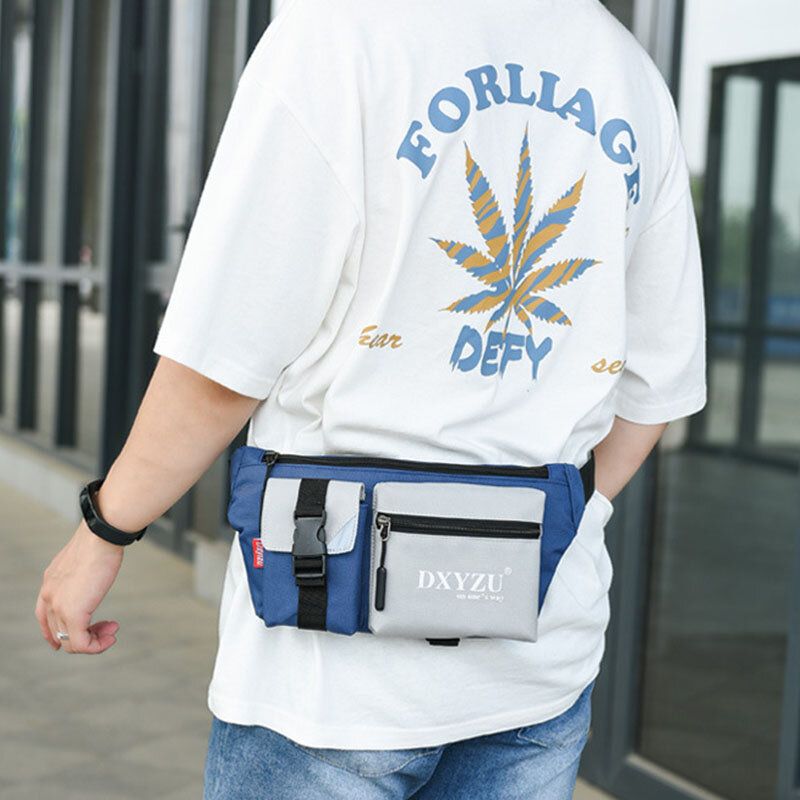 Hombres Poliéster Patchwork Multi-carry Impermeable Casual Crossbody Bag Bolsa De Pecho Sling Bag