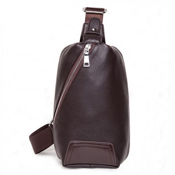 Hombres Pu Business Casual Coffee Black Shoulder Crossbody Bag