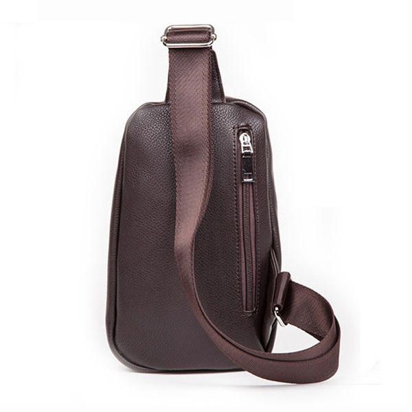 Hombres Pu Business Casual Coffee Black Shoulder Crossbody Bag