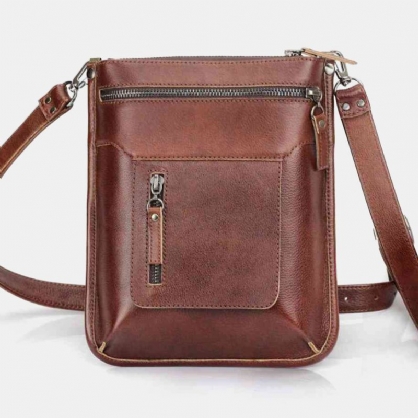 Hombres Pu Cuero Ajustable Vintage Business 6.5 Pulgadas Bolso Para Teléfono Bolso Bandolera Bolso Bandolera