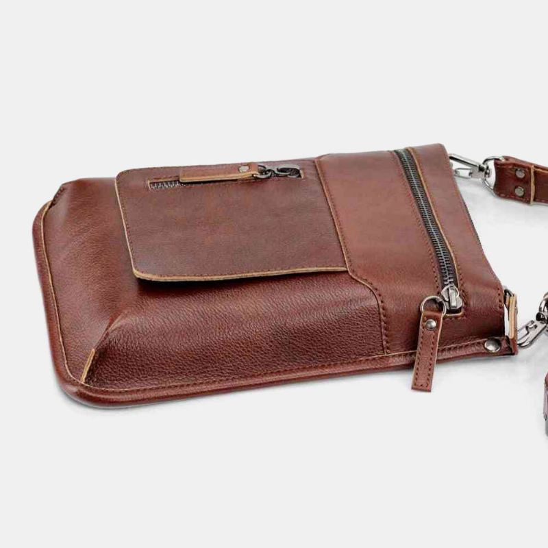 Hombres Pu Cuero Ajustable Vintage Business 6.5 Pulgadas Bolso Para Teléfono Bolso Bandolera Bolso Bandolera