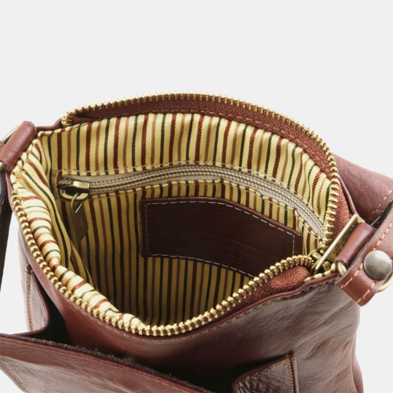 Hombres Pu Cuero Antirrobo Vintage 6.5 Pulgadas Bolso Para Teléfono Bolso Bandolera Bolso Bandolera