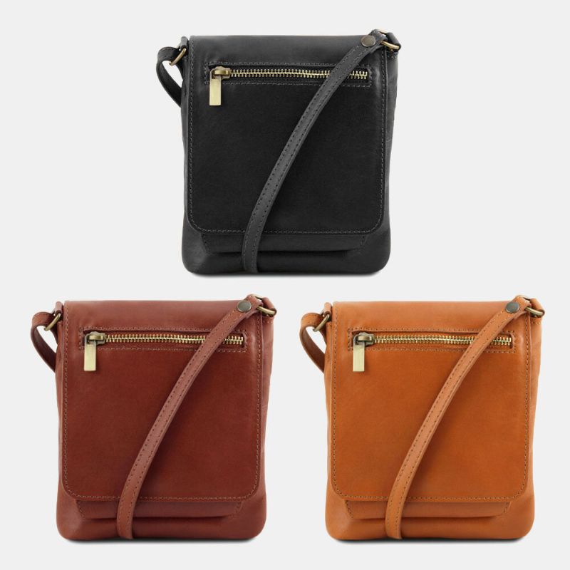 Hombres Pu Cuero Antirrobo Vintage 6.5 Pulgadas Bolso Para Teléfono Bolso Bandolera Bolso Bandolera