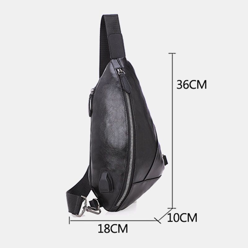 Hombres Pu Cuero Carga Usb Impermeable Casual Bolso Bandolera Bolso Bandolera Bolso Bandolera