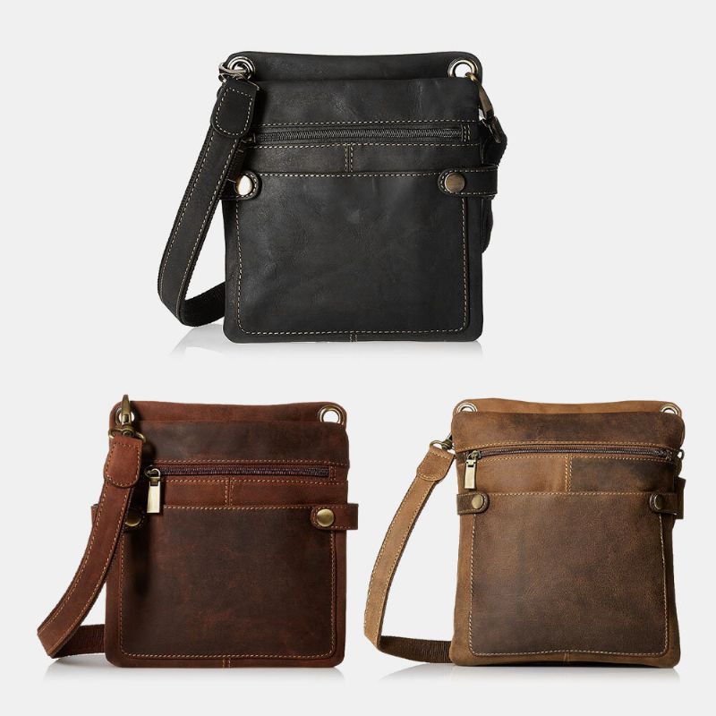 Hombres Pu Cuero Delgado Antirrobo 6.5 Pulgadas Bolsa De Teléfono Bolsa De Hombreajero Bolso Bandolera Bolso Bandolera