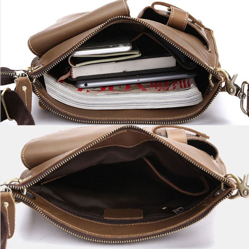 Hombres Pu Cuero Multibolsillos Vintage 6.3 Pulgadas Bolso Para Teléfono Bolsos Bandolera Maletín Bolso Bandolera