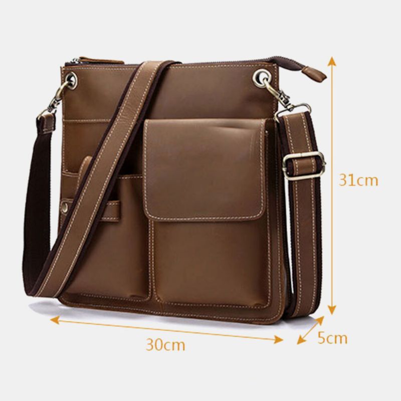 Hombres Pu Cuero Multibolsillos Vintage 6.3 Pulgadas Bolso Para Teléfono Bolsos Bandolera Maletín Bolso Bandolera