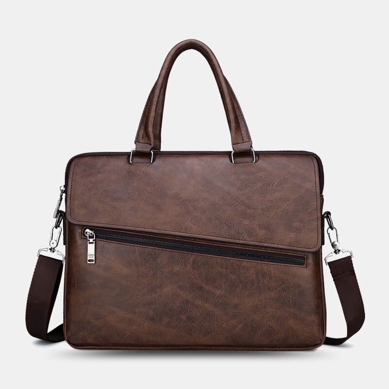 Hombres Pu De Cuero Multifunción Antirrobo Vintage Business Messenger Bag Crossbody Bag Bolso Bandolera