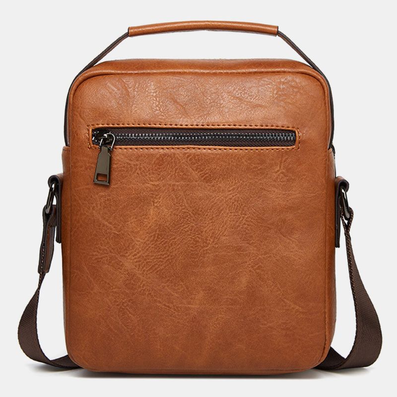 Hombres Pu Cuero Multifunción Vintage Casual Crossbody Bolsos Bandolera Bolso Messenger Bolso