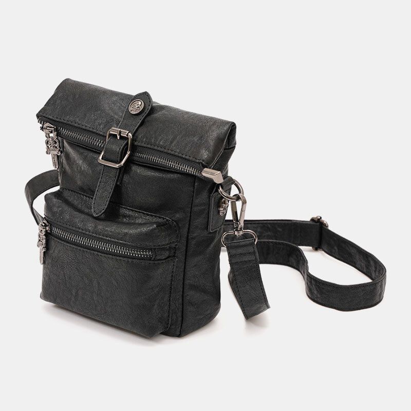 Hombres Pu Cuero Vintage 6.3 Pulgadas Bolso Para Teléfono Bolsos Cruzados Pequeños Bolso Bandolera