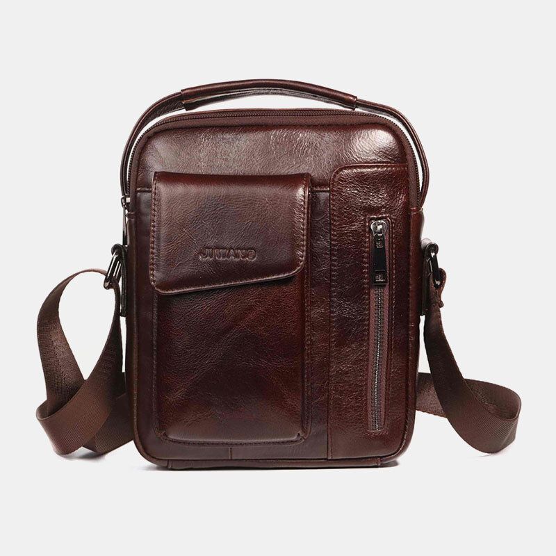 Hombres Vintage Bolso Bandolera De Cuero Genuino Bolso Bandolera Bolso De Negocios