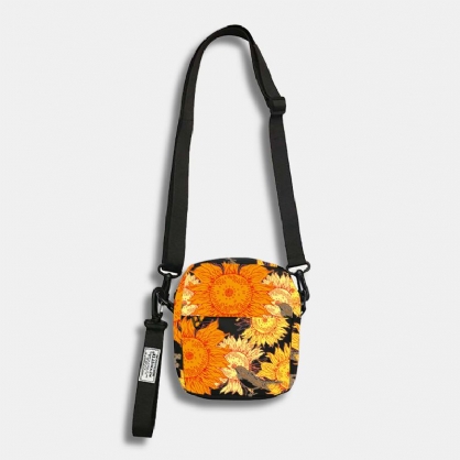 Lona Para Hombre Estampado De Girasol Amarillo Bandolera Bandolera Bandolera Bolso Hippie