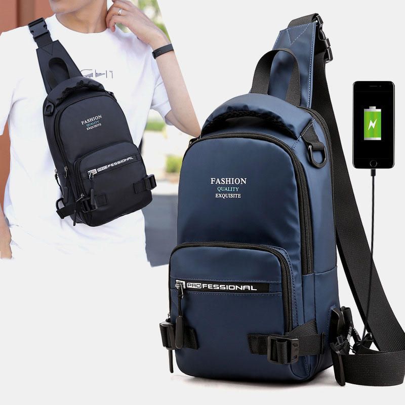 Mochila Deportiva Ligera Impermeable Para Hombre A La Moda Con Puerto De Carga Usb