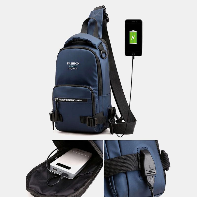 Mochila Deportiva Ligera Impermeable Para Hombre A La Moda Con Puerto De Carga Usb