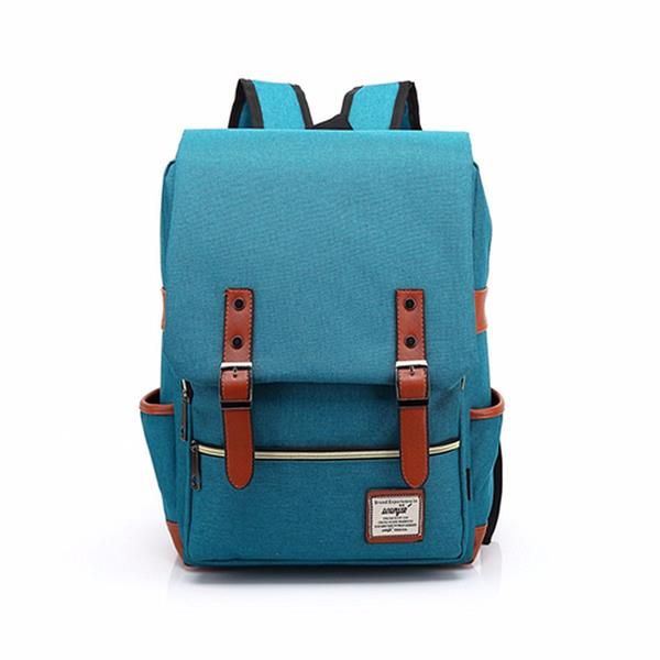 Mochilas Clásicas De Lona Unisex Para Portátil De 14 Pulgadas