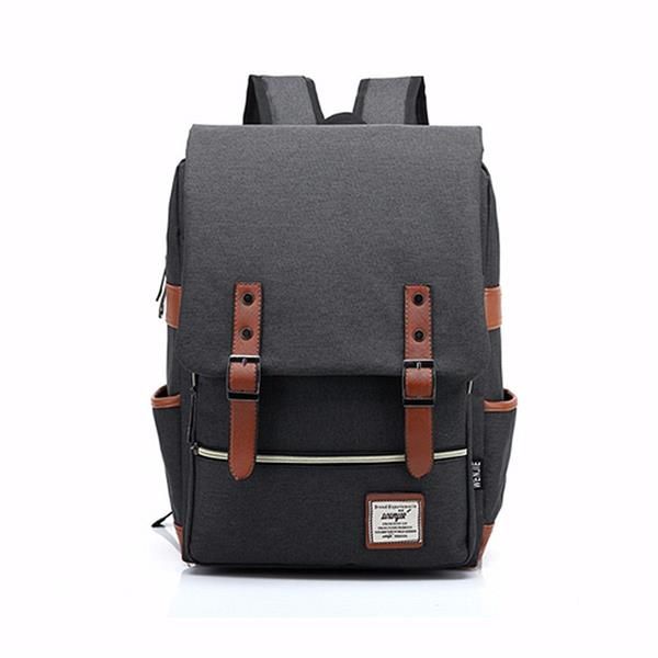 Mochilas Clásicas De Lona Unisex Para Portátil De 14 Pulgadas