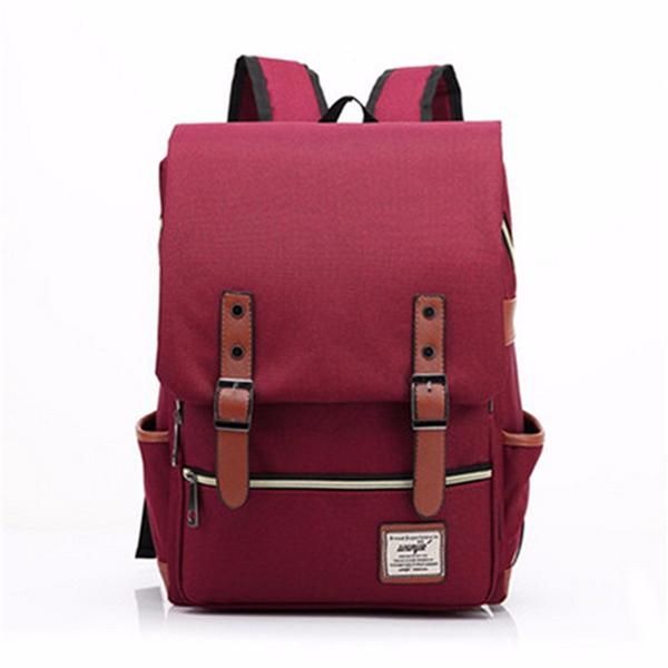 Mochilas Clásicas De Lona Unisex Para Portátil De 14 Pulgadas