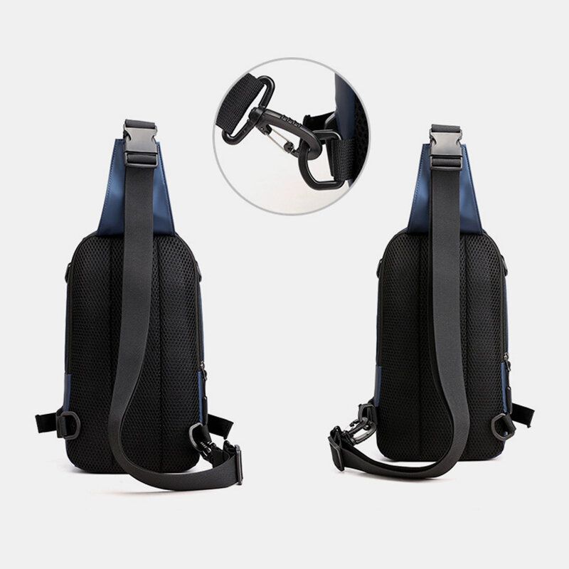 Moda Para Hombre Ligero Multifuncional Bandolera Bandolera Bolso En El Pecho Mochila Con Puerto De Carga Usb