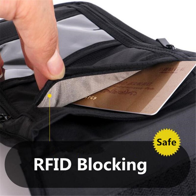 Rfid Bloqueo De Pasaporte Soporte Para El Cuello Bolsa De Seguridad Bolsa De Viaje Billetera