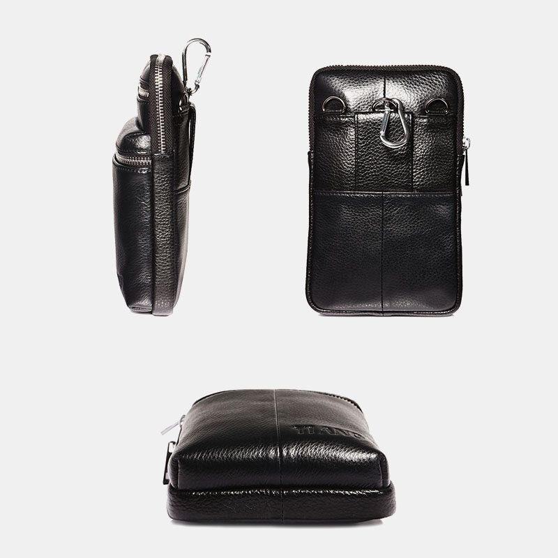 Riñonera De Cuero Genuino Para Hombre Bolso Bandolera Informal Bolso Bandolera