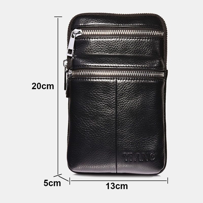 Riñonera De Cuero Genuino Para Hombre Bolso Bandolera Informal Bolso Bandolera