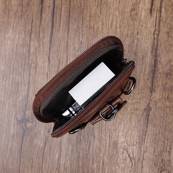 Riñonera De Cuero Genuino Para Hombre Bolso Bandolera Para Teléfono Crossbody B