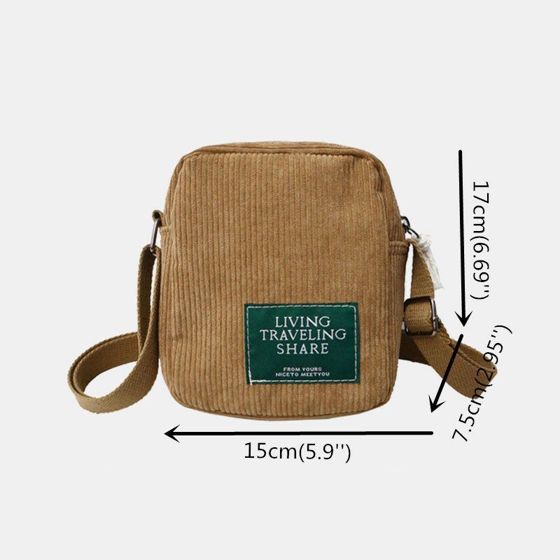 Unisex Corduroy Retro Mini Universal Outdoor Phone Bag Crossbody Bag Bandolera