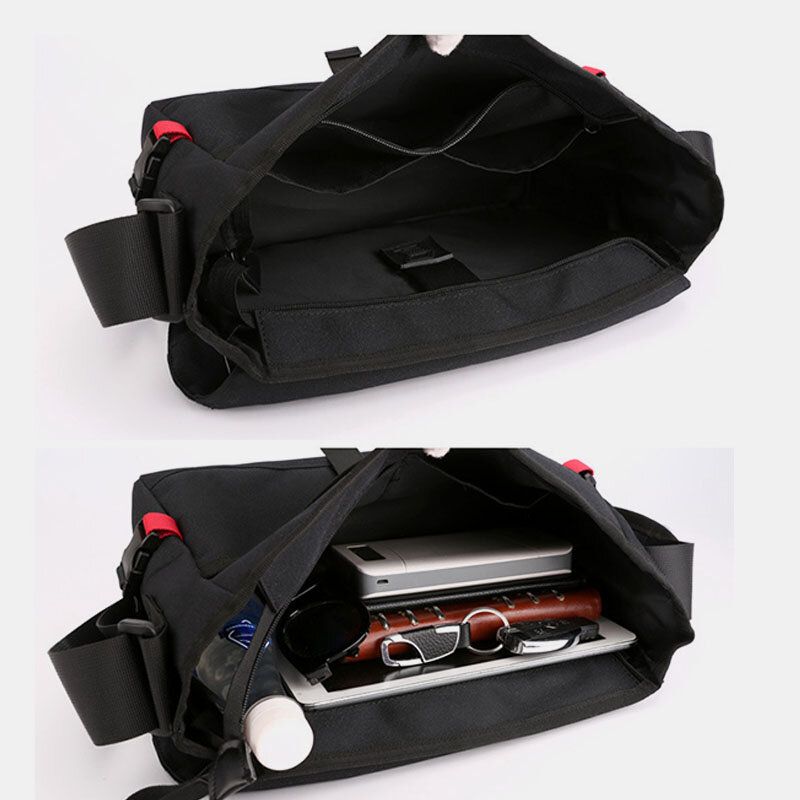 Unisex De Gran Capacidad Impermeable Sólido Multibolsillos Bolsa Para Portátil De 13.3 Pulgadas Bandolera Bandolera