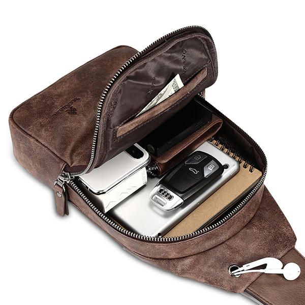 Vintage Casual Sling Bag Crossbody Bag Chest Bag Para Hombres