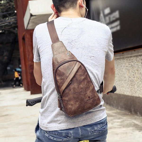 Vintage Casual Sling Bag Crossbody Bag Chest Bag Para Hombres