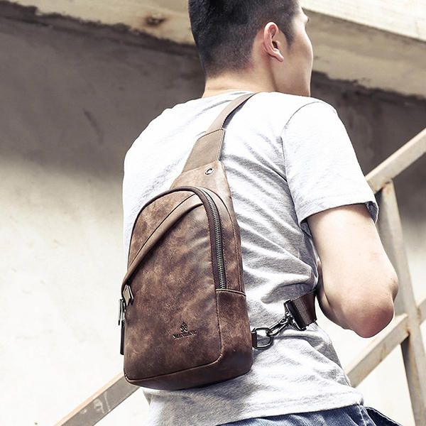 Vintage Casual Sling Bag Crossbody Bag Chest Bag Para Hombres