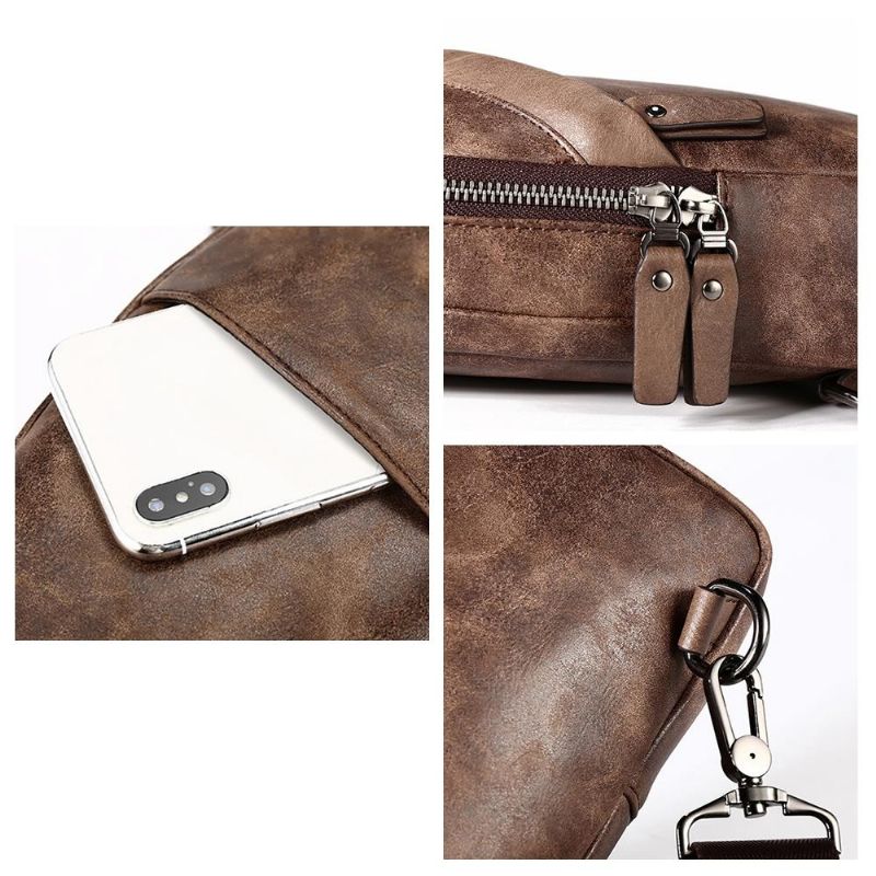 Vintage Casual Sling Bag Crossbody Bag Chest Bag Para Hombres