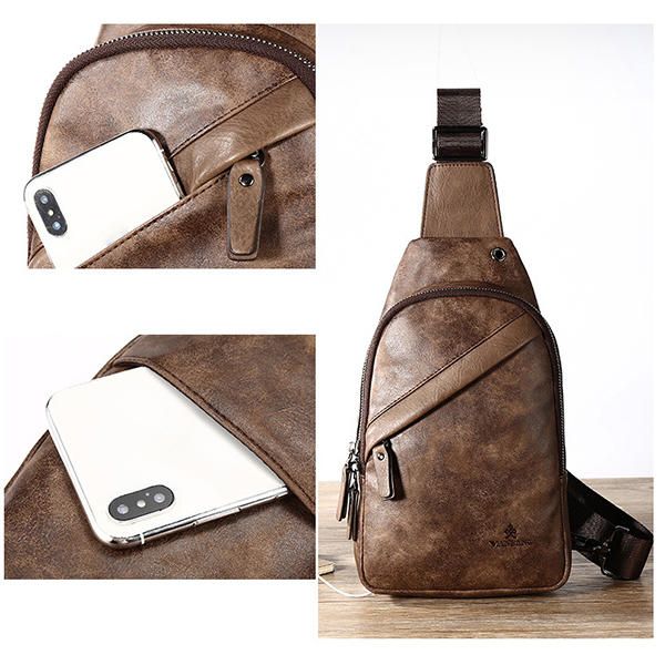 Vintage Casual Sling Bag Crossbody Bag Chest Bag Para Hombres