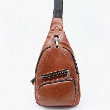 Vintage Chest Bag Mochila De Hombro Al Aire Libre Para Hombres