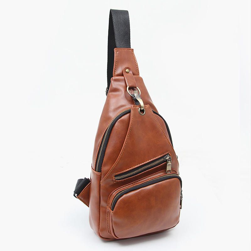 Vintage Chest Bag Mochila De Hombro Al Aire Libre Para Hombres