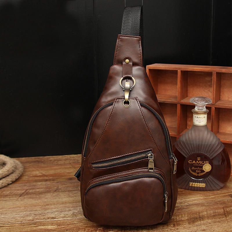 Vintage Chest Bag Mochila De Hombro Al Aire Libre Para Hombres