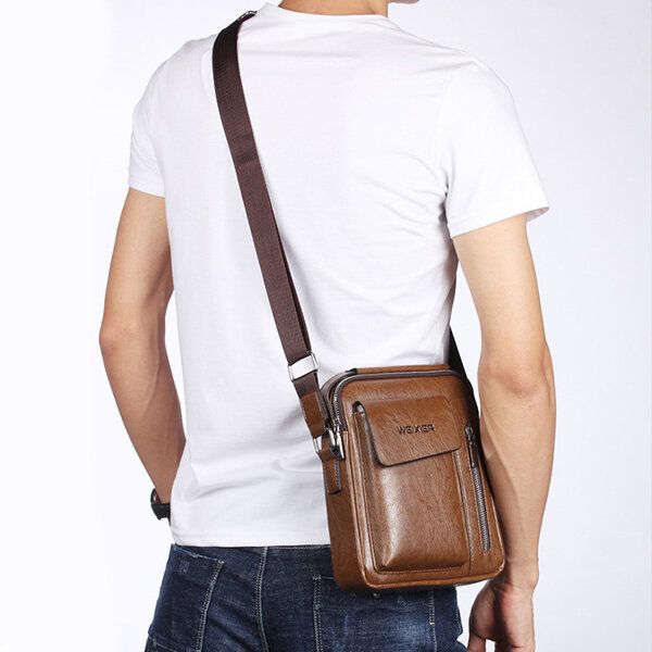 Weixier Hombres Pu Cuero Vintage Bolso Retro Bandolera Bolso Bandolera