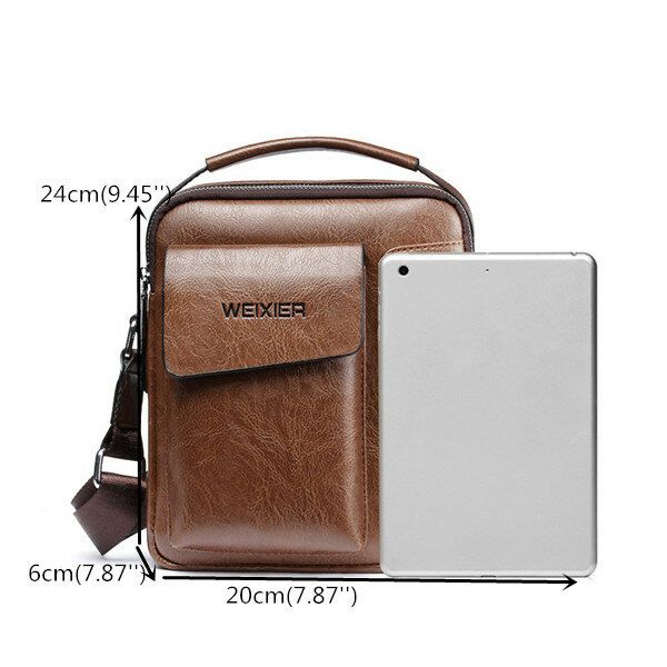 Weixier Hombres Pu Cuero Vintage Bolso Retro Bandolera Bolso Bandolera